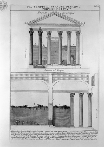 Portico di Ottavia door Giovanni Battista Piranesi